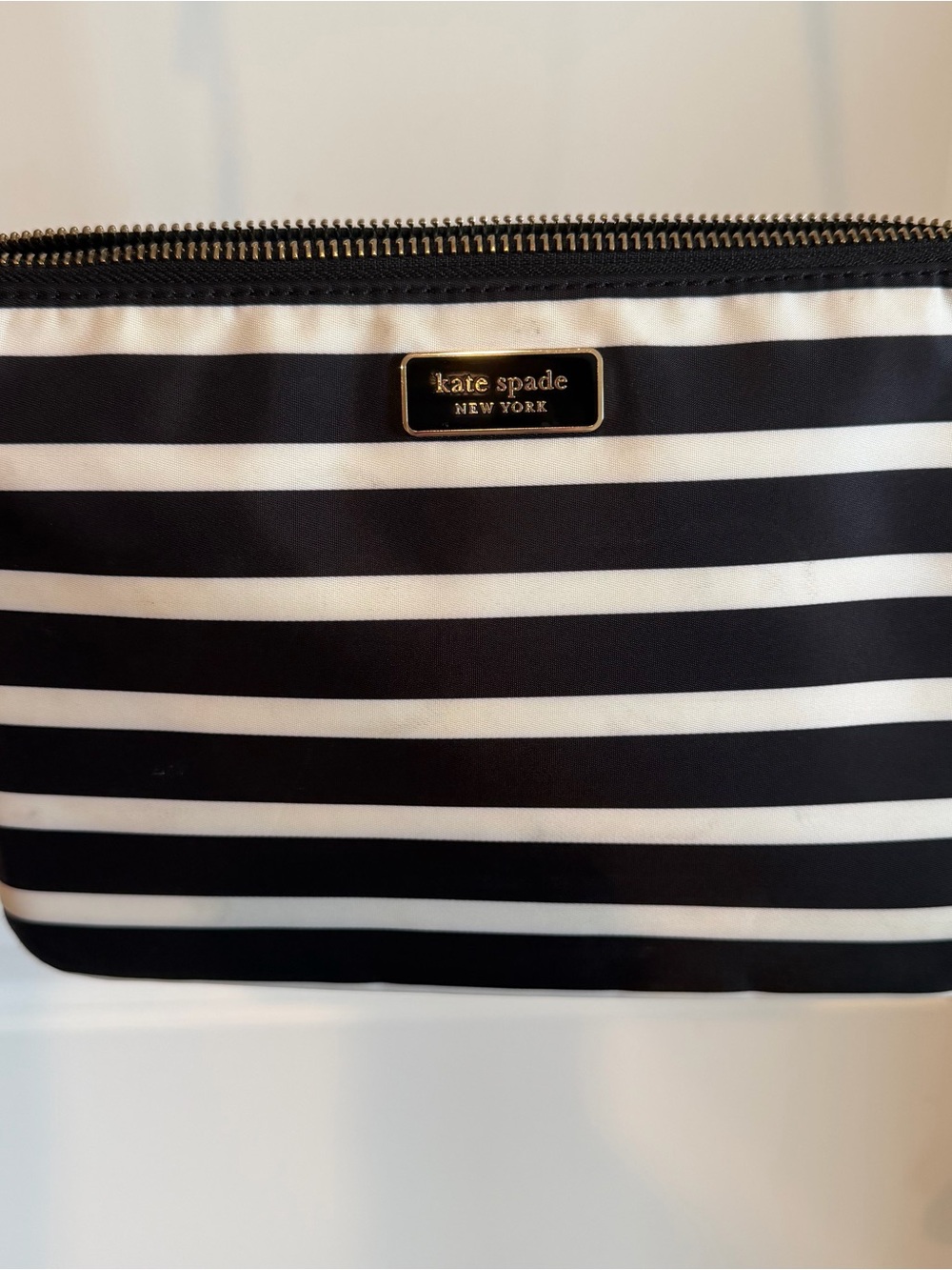 kate spade Black and White Striped Crossbody Bag